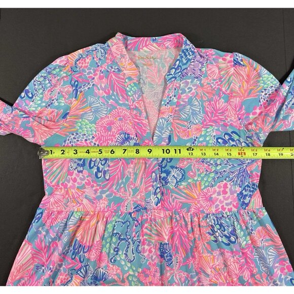 Lilly Pulitzer Winona Knit Tunic Top Shirt Splendor In The Sand Print Size S - Picture 6 of 10